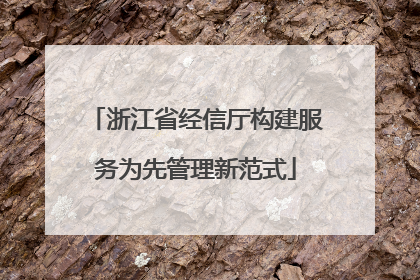 浙江省经信厅构建服务为先管理新范式