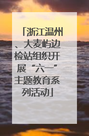 浙江温州、大麦屿边检站组织开展“六一”主题教育系列活动