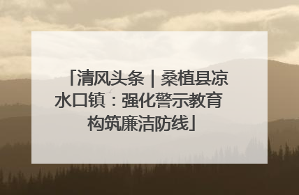 清风头条｜桑植县凉水口镇：强化警示教育 构筑廉洁防线