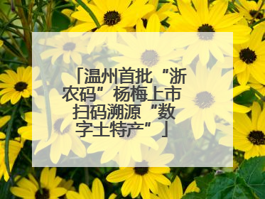 温州首批“浙农码”杨梅上市 扫码溯源“数字土特产”