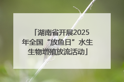 湖南省开展2025年全国“放鱼日”水生生物增殖放流活动