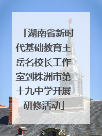 湖南省新时代基础教育王岳名校长工作室到株洲市第十九中学开展研修活动