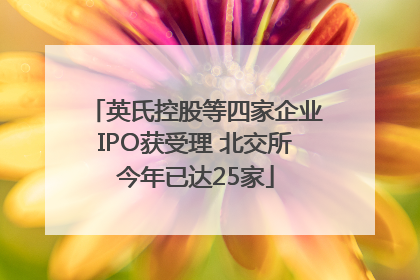 英氏控股等四家企业IPO获受理 北交所今年已达25家