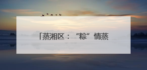 蒸湘区：“粽”情蒸湘 我们有“画”说