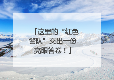 这里的“红色警队”交出一份亮眼答卷！