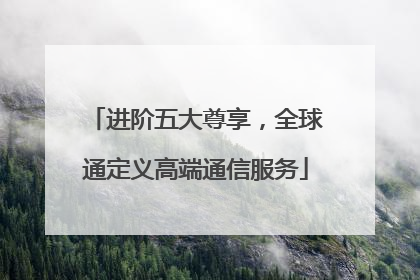 进阶五大尊享，全球通定义高端通信服务