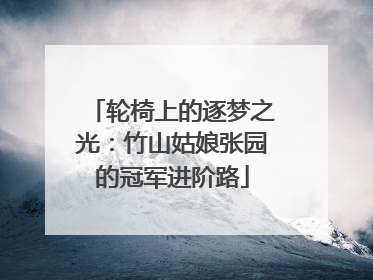 轮椅上的逐梦之光：竹山姑娘张园的冠军进阶路