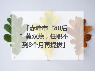 赤峰市“80后”黄双燕，任职不到8个月再提拔