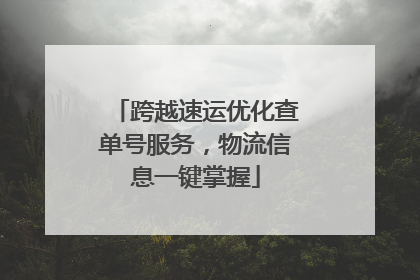 跨越速运优化查单号服务，物流信息一键掌握