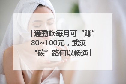 通勤族每月可“赚”80~100元，武汉“碳”路何以畅通