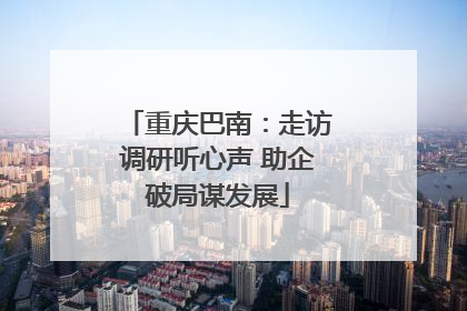 重庆巴南：走访调研听心声 助企破局谋发展
