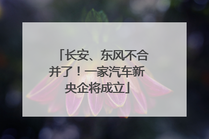 长安、东风不合并了！一家汽车新央企将成立