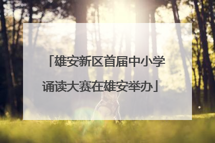 雄安新区首届中小学诵读大赛在雄安举办
