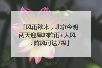 风雨欲来，北京今明两天迎局地阵雨+大风，阵风可达7级