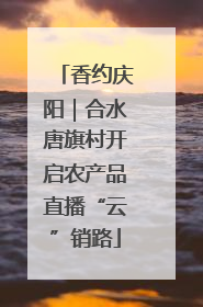 香约庆阳｜合水唐旗村开启农产品直播“云”销路