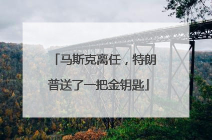 马斯克离任，特朗普送了一把金钥匙