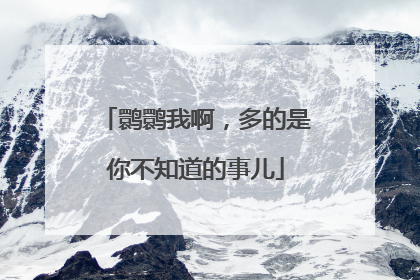 鹮鹮我啊，多的是你不知道的事儿