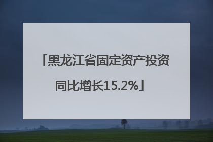 黑龙江省固定资产投资同比增长15.2%