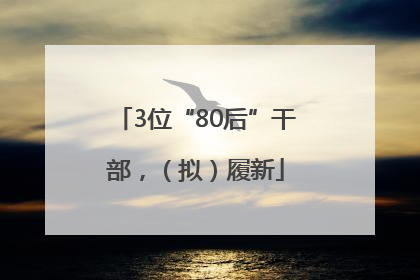 3位“80后”干部，（拟）履新