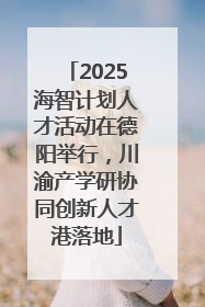 2025海智计划人才活动在德阳举行，川渝产学研协同创新人才港落地