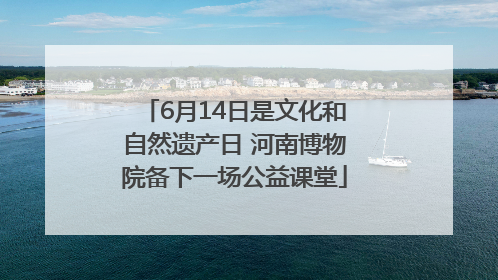 6月14日是文化和自然遗产日 河南博物院备下一场公益课堂